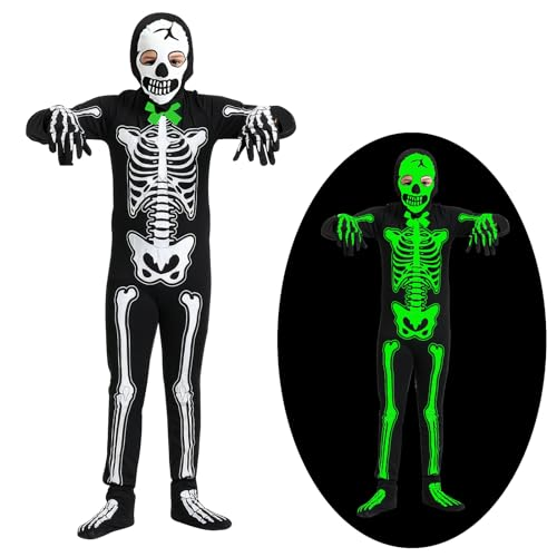 ZZXLOPEZ Disfraz de Esqueleto de Halloween para Niños, Disfraz de Esqueleto para Carnaval Cosplay