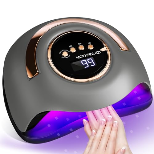 MOYKSRR Lámpara Led Uñas UV, 180W Profesional LED UV Lampara Uñas de Gel, 4 Temporizador, Pantalla LCD, Secador Uñas