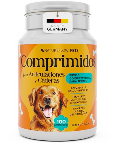 Condroprotector Perros Articulaciones y Cadera – Artrosis Dolor Antiinflamatorio Perros Mayores | Glucosamina Condroitina MSM Garra del Diablo – 100 Comprimidos – Made in Germany – Natureflow Pets