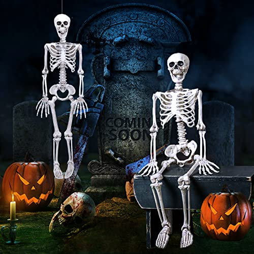 ZZXLOPEZ 2 Piezas Esqueleto Halloween Posable, Decoración de Halloween Exterior Interiores