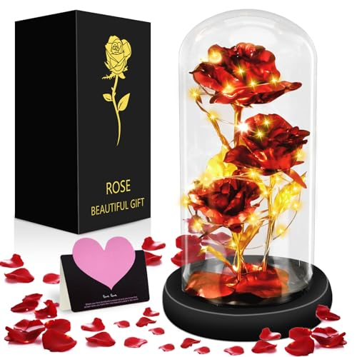 MOYKSRR Rosa Eterna, Flores Preservadas, Decoración del Hogar, Regalo para Navidad