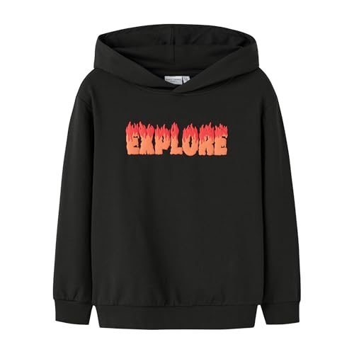 NAME IT Nkmvugo LS Nreg Sweat WH BRU, Negro, 146-152 para Niños