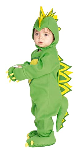 Rubies Disfraz Dragon Draki para bebés de 1 a 2 años, Jumpsuit con gorra, gorro y pantalones. Oficial, Carnaval, Navidad, Cumpleaños, Fiestas y Halloween.