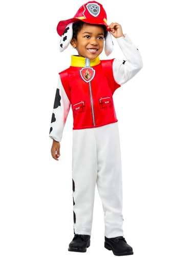 Rubies - Disfraz oficial deluxe de Marshall Paw Patrol Nickelodeon de lujo Marshall Patrulla Canina, talla 2-3 años