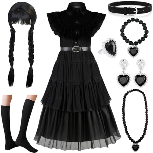 NCKIHRKK Disfraz Halloween para Niña, Vestido Costume Niña 9-10 Años 140cm