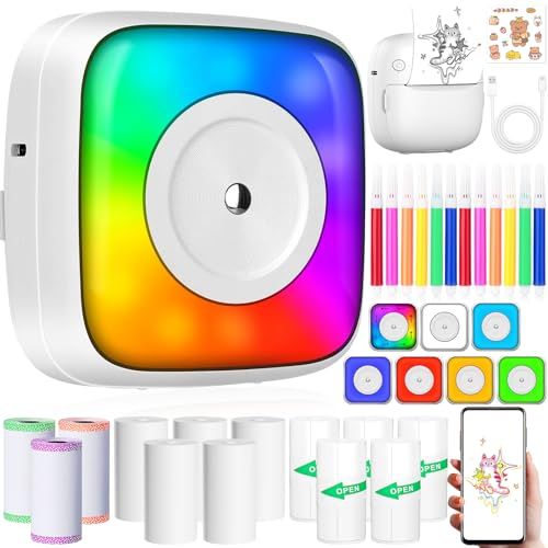 ZQEJEFD Mini Impresora para Movil, BT Inalámbrico Impresora Térmica, Blanco