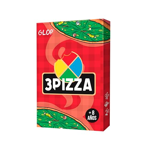 Glop 3Pizza, Juegos de Mesa Niños +8 años y Adultos, Juegos de Cartas