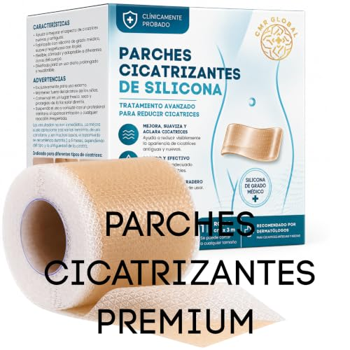 Parche para Cicatrices, Rollo 4cm X 3m, Reductor de cicatrices, Apósitos Adhesivos Impermeables, Parche de Silicona para Cicatrices Recortables Transpirables para Cortes, Quemaduras y Postoperatorios